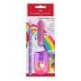 Faber-Castell Unicorn Jumbo rakstāmpiederumu komplekts, violets, 3 gab., 3 mm grafīts, ergonomisks trīsstūrveida satvēriens 111528