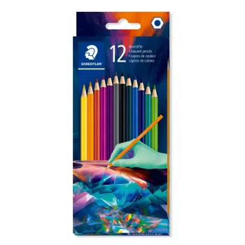 STAEDTLER sešstūraini krāsainie zīmuļi Edition 1, 12 gabalu kartona iepakojumā, tumšie toņi, 3,0 mm serde 175C12E2-1
