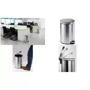 DURABLE nerūsējošā tērauda pedāļu atkritumu tvertne 12L apaļa 340123