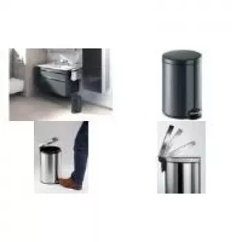 DURABLE atkritumu tvertne ar pedāli metāla 20L apaļa sudraba 341258