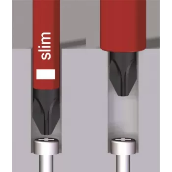 Wiha VDE PlusMinus skrūvgriezis SoftFinish electric slimFix 3281 SL/PH 1 asmens garums 80 mm (35502)