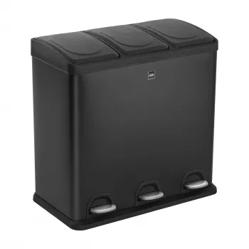 HELIT the separator pedāļu atkritumu šķirošanas tvertne, 3 x 20 L, plastmasa, soft-close, antracīta H2405295