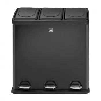 HELIT the separator pedāļu atkritumu šķirošanas tvertne, 3 x 20 L, plastmasa, soft-close, antracīta H2405295