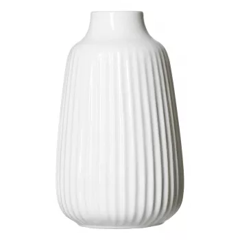 Ritzenhoff & Breker SANREMO balta keramikas ziedu vāze, 2 gab., 240 mm, dekoratīva rievota struktūra 746655