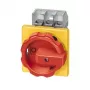 Siemens 3LD2804-0TK53 3-polų pagrindinis jungiklis / avarinio sustabdymo jungiklis, 125 A, priekinis montavimas, raudonas/geltonas