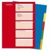 HERLITZ A4 plastmasas atdalītāji ar 10 cilnēm, tukšas, dažādās krāsās, PP 0,12 mm, daudzreiz perforēti, ar satura lapu (10715415)
