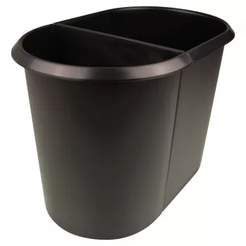 HELIT dubultā papīrgrozs, ovāls, 20 L, melns, PE, bez vāka, 1. daļa (H6103795)