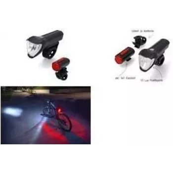 FISCHER velosipēda LED apgaismojuma komplekts TWIN, 50/25/15 luksu priekšējais apgaismojums, USB uzlādējams, StVZO apstiprināts 50428