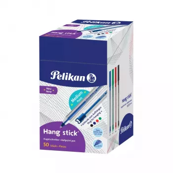 Pelikan Hang Stick lodīšu pildspalva, caurspīdīga, dažādu krāsu tinte, 1,0 mm, vienreizlietojama 400197418