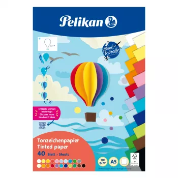 Pelikan krāsainā kartona bloks DIN A5, 40 loksnes, 120 g/m², 21 krāsa, augšpusē līmēts 300002259