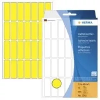 HERMA 2361 dzeltenas matētas pastāvīgas pašlīmējošas papīra etiķetes, 13 x 40 mm, 896 etiķetes (32 loksnes x 28)
