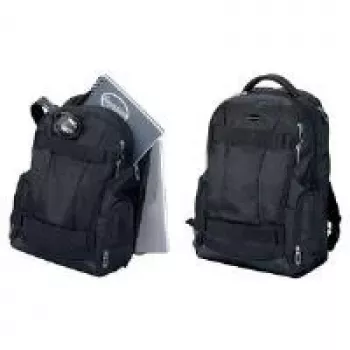 LIGHTPAK Fanactic 20L poliestera klēpjdatora mugursoma ar sānu rāvējslēdzēja polsterētu nodalījumu, polsterētu muguru un siksnām, vairākām kabatām, melna 24603