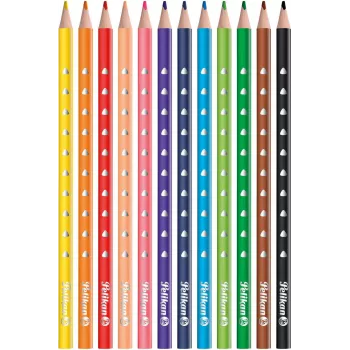 Pelikan 700634 Krāsaino zīmuļu komplekts, 12 gab., dažādas krāsas, sešstūra koka korpuss, 3,3 mm izturīgs pret lūšanu vads
