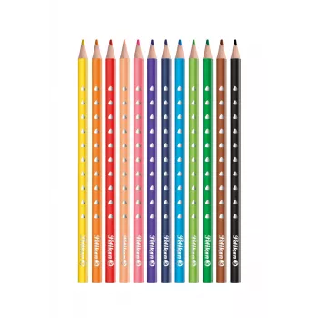 Pelikan 700634 Krāsaino zīmuļu komplekts, 12 gab., dažādas krāsas, sešstūra koka korpuss, 3,3 mm izturīgs pret lūšanu vads