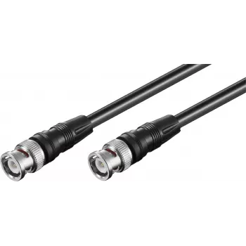 Wentronic Goobay BNC savienojuma kabelis, melns, 3 m - BNC tēviņš uz BNC tēviņš, 75 omu koaksiālais 50089