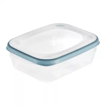 keeeper franco Pārtikas uzglabāšanas trauks, 1,2 L, Taisnstūrveida, Caurspīdīgs ar zilu malu, PP/TPE, Hermētisks, Noplūdi novērsošs, Trauku mazgājamā mašīnā mazgājams, 1 gab. 1079368000000