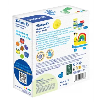 Pelikan pirkstu krāsas Basic Colours, 4 gab. komplekts, uz ūdens bāzes, dermatoloģiski pārbaudītas, viegli notīrāmas - 1 gabals (701570)