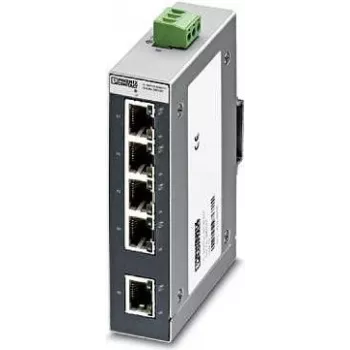 Phoenix Contact FL SWITCH SFNB 5TX rūpnieciskais Ethernet komutators, 5 portu 10/100 Mbps, DIN sliedes, 24 V DC 2891001