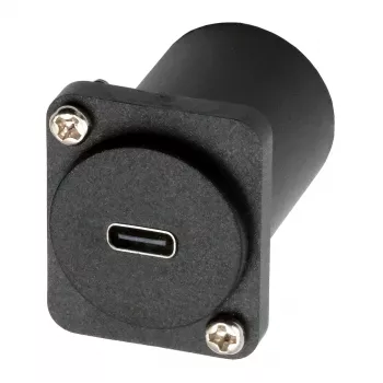 EXSYS D-Type USB-C savienotājs (māte–māte), USB 3.2 Gen 1, panelī montējams, melns (EX-49158)
