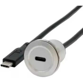 EXSYS EX-49183 metāla iebūves adapteris, USB-C ligzda – spraudnis, USB 3.2 Gen 1, 30 cm