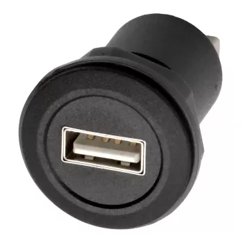 EXSYS EX-49212 USB 2.0 panelmontāžas adapteris, USB-A sievišķais uz USB-A sievišķo, melns