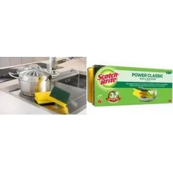 Scotch-Brite Classic katlu tīrītājs, 3 gab., īpaši jaudīga neausta šķiedra, nagiem draudzīga satveršanas josla 34-2000-0254-0