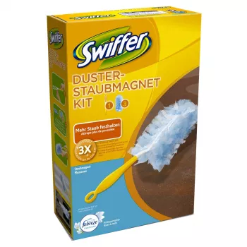 Swiffer Staubmagnet ar Febreze smaržas iesācēju komplektu – putekļu slotiņas rokturis + 3 uzlikas 5410076542284