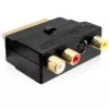 Wentronic Goobay SCART adapteris, SCART tēviņš uz 3 RCA mātiņām + 4 kontaktu Mini-DIN mātiņu, melns 50499
