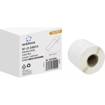 Renkforce RF-6027812 Etiķu rullis DYMO LabelWriter, 190 x 54 mm, balts papīrs, pastāvīga līme, 110 etiķetes