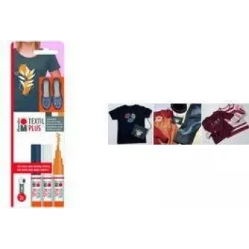 Marabu Textil Painter Plus auduma marķieru komplekts, 3 mm apaļš uzgalis, dažādas krāsas, 3 gabali 0118000000081