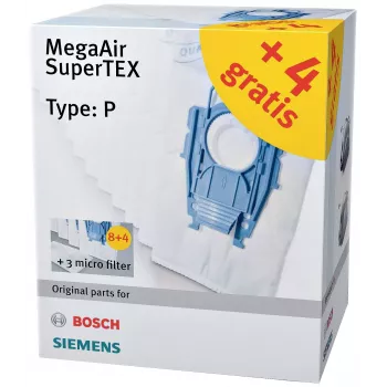 Siemens VZ123FP MegaAir SuperTEX putekļsūcēja maisiņu komplekts (G/G ALL tips, 4 maisiņi + 1 mikrofiltra)