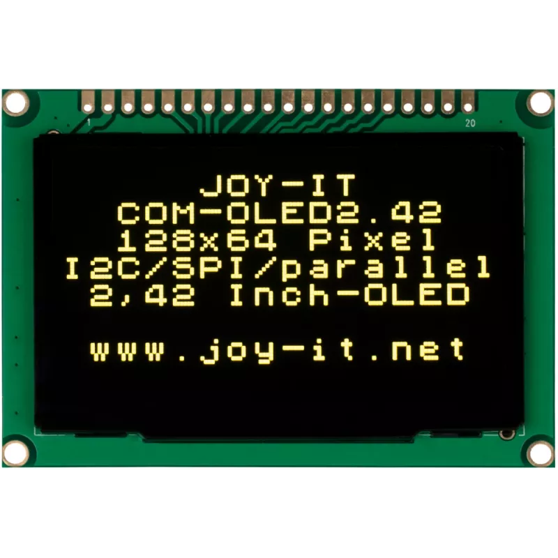 JOY-IT COM-OLED2.42 2,42 inch OLED displeja modulis 128x64, balts, SPI/I2C, SSD1309