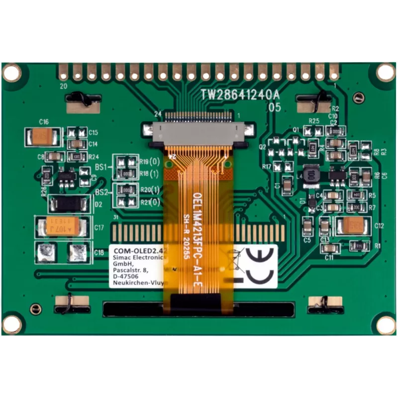 JOY-IT COM-OLED2.42 2,42 inch OLED displeja modulis 128x64, balts, SPI/I2C, SSD1309