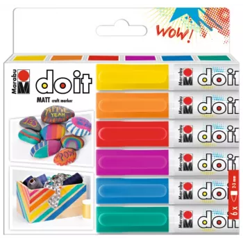 Marabu DO IT Craft Marker akrila marķieri, komplekts 6 gab., uz ūdens bāzes, ātri žūstoši 0128000000201