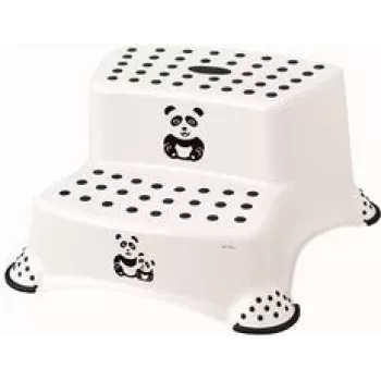 keeeper kids Igor Panda 2 pakāpienu ķeblītis, balts ar pandas apdruku, 120 kg ietilpība, neslīdošas kājiņas 1003110024100