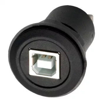 EXSYS EX-49213 Paneļa stiprinājuma adapteris USB-B sievišķais uz USB-A sievišķais, USB 2.0, metāla rāmis
