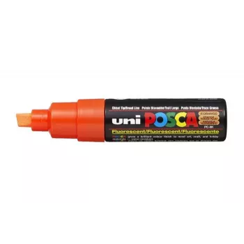 POSCA PC-8K neona oranžs ķīļveida uzgaļa pigmenta marķieris, 8,0 mm līnijas platums, uz ūdens bāzes tintes, 1 gabals PC8K O FLUO