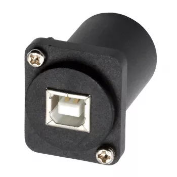 EXSYS EX-49157 D-tipa USB 2.0 panelī montējams adapteris, USB-B sievišķais uz USB-A sievišķais