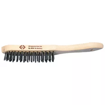 C.K Tools 4 rindu rūdīta un atlaidināta tērauda stiepļu suka ar koka rokturi (T6238 4)