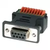 EXSYS EX-49111 9 kontaktu D-Sub ligzdas uz 9 kontaktu skrūvju spaiļu bloka adapteris ar pogu, pelēks