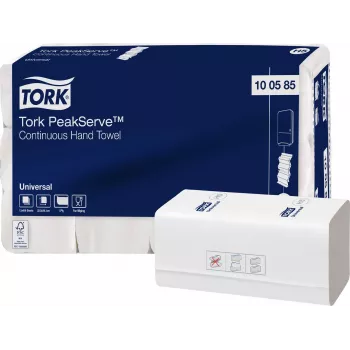 TORK PeakServe® Continuous™ roku dvieļu H5 Interfold, 1 kārtas, balts, 4920 dvieļi (100585)