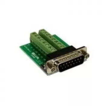 EXSYS EX-49010 15 kontaktu D-SUB ligzdas uz 16 kontaktu skrūvju spaiļu bloka adapteris, zaļš/sudraba