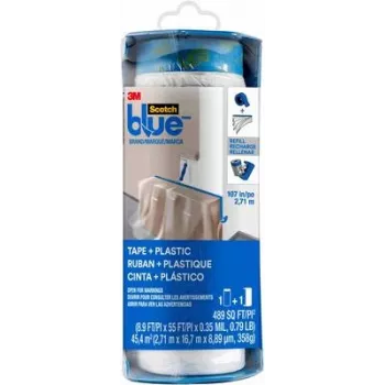 3M PTD2093EL-107 ScotchBlue™ maskēšanas plēve ar iepriekš uzklātu līmlenti, zila, 17 m x 2,7 m, 1 rullis