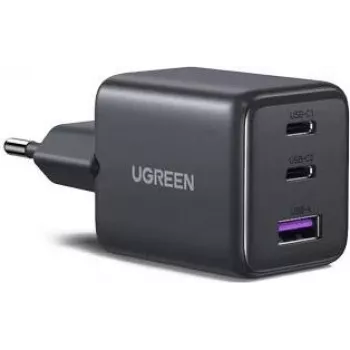 UGREEN 30W 3 portu GaN II ātrās uzlādes sienas lādētājs USB-A un 2 x USB-C melns (55536)