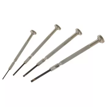 C.K Tools T4852P precīzijas skrūvgriežu komplekts, 4 daļu, plakanie, 2,0/2,5/3,0/3,5 mm, hroma vanādija tērauds, divkomponentu rokturis