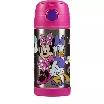 THERMOS FUNTAINER pudele ar salmiņu, Disney Minnie Mouse, 0,35 L, nerūsējošais tērauds, rozā 4113.412.035