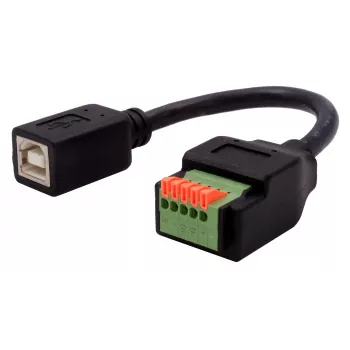 EXSYS EX-49130 USB 2.0 adapteris USB-B ligzda uz 5 kontaktu spaiļu bloku ar pogu, 15 cm