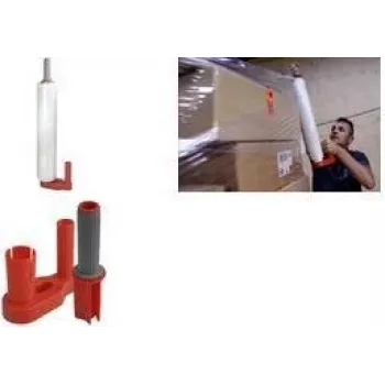 RAADHUIS plēves tīšanas rokturis, sarkans/pelēks plastmasa, 2 daļas, ruļļiem līdz 500 mm platumam, 38-76 mm serde (RD-351196)