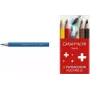 Caran d'Ache Swisscolor Aquarelle ūdenī šķīstošie krāsainie zīmuļi, 6 gab. komplekts, ciedra koks, sešstūra formas 1286.806