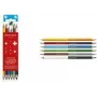 Caran d'Ache Swisscolor Bicolor Aquarelle ūdenī šķīstošie krāsainie zīmuļi, 6 divkrāsu zīmuļi = 12 krāsas, sešstūra formas, FSC ciedrs 1285.706
